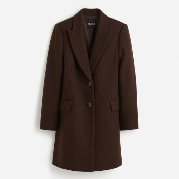 New MADEWELL Size 6 Blazer Coat Insuluxe Fabric Hthr Cold Brew Brown $328 NS388 - Picture 1 of 6